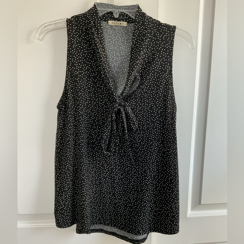 Stitch Fix Beacon Palila Tie Detail Knit Top in Black - Medium